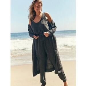 Free People Beach Bicoastal Cardigan Midi Duster in Charcoal Gray‎ Size X-Small